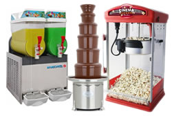 Classic Catering Favourites like Candy Floss, Popcorn, Chocolate Fountains & Slush Machines!